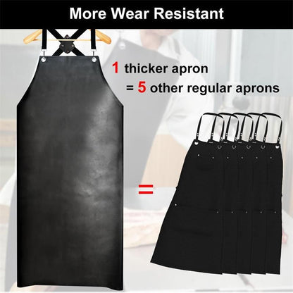 PU Rubber Waterproof Aprons for Dishwashing, Heavy Duty Butcher Apron, Adjustable Cross Back Apron for V1192-AZ-W-2581