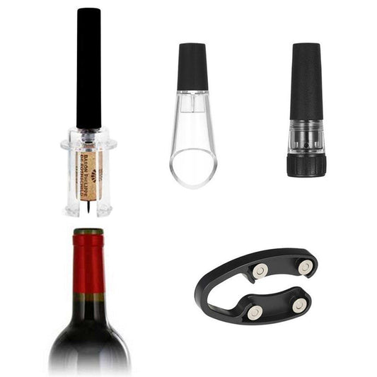 4 in 1 Wine Opening Set,Air Pressure Pump Wine Bottle Opener,Easy Cork Remover Corkscrew,Corkscrew Wine V1192-AZ-W-2586