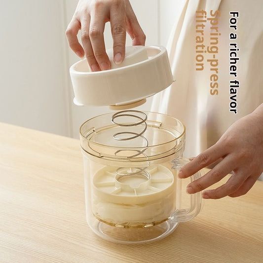 Greek Yogurt Strainer with Lid, Yogurt Maker, Yoghurt Filter with Ultra Fine Nylon Mesh Strainer & Pressure V1192-AZ-W-2587