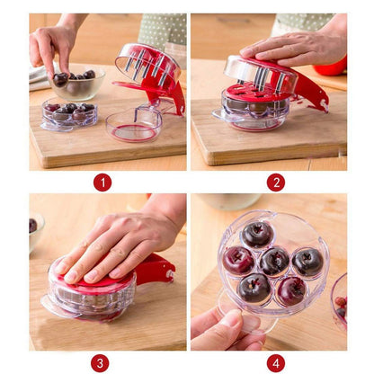 Kitchen Aid Cherry PitterDeluxe Multi Fruit Pit Corer Core Cutter Remover Prep Helper Machine Mason Jar Tool V1192-AZ-W-2588