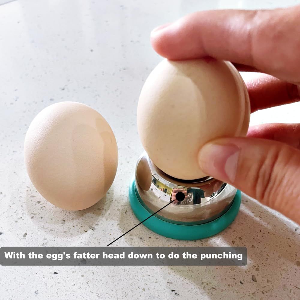 Stainless Steel Egg Piercer With Sturdy Base, Egg Hole Puncher to Get Good Hard Boiled Eggs, 2 Pcs V1192-AZ-W-2589