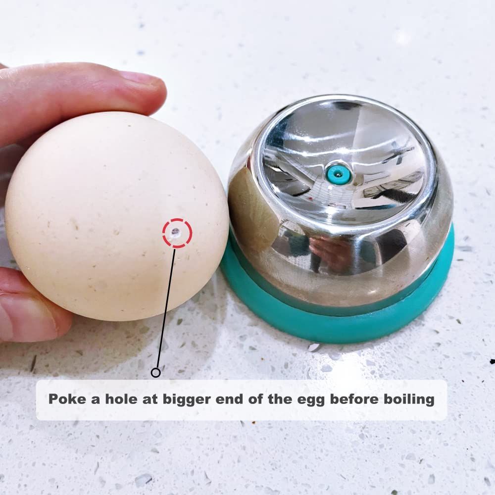 Stainless Steel Egg Piercer With Sturdy Base, Egg Hole Puncher to Get Good Hard Boiled Eggs, 2 Pcs V1192-AZ-W-2589