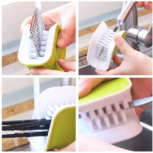 2Pcs Blade Brush Knife Cleaner Non-Slip Cutlery Cleaner Brush Kitchen Washing Chopsticks Knife and Fork Brush V1192-AZ-W-2592