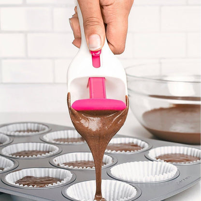 2pcs Cupcake Scoop, Cupcake Batter Scoop Batter Dispenser Sliding Button Dispenses DIY Bakeware Measuring V1192-AZ-W-2595