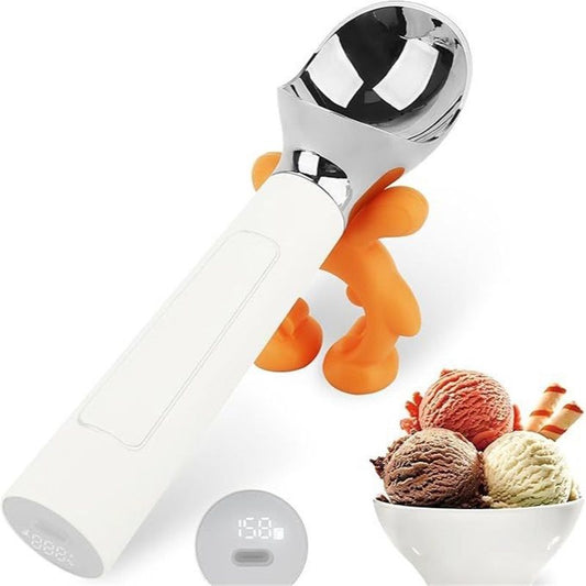 Heated Ice Cream Scoop, Rechargeable Electric Warming Scooper, Heats to for Hard Ice Cream, Waterproof, Easy V1192-AZ-W-2602