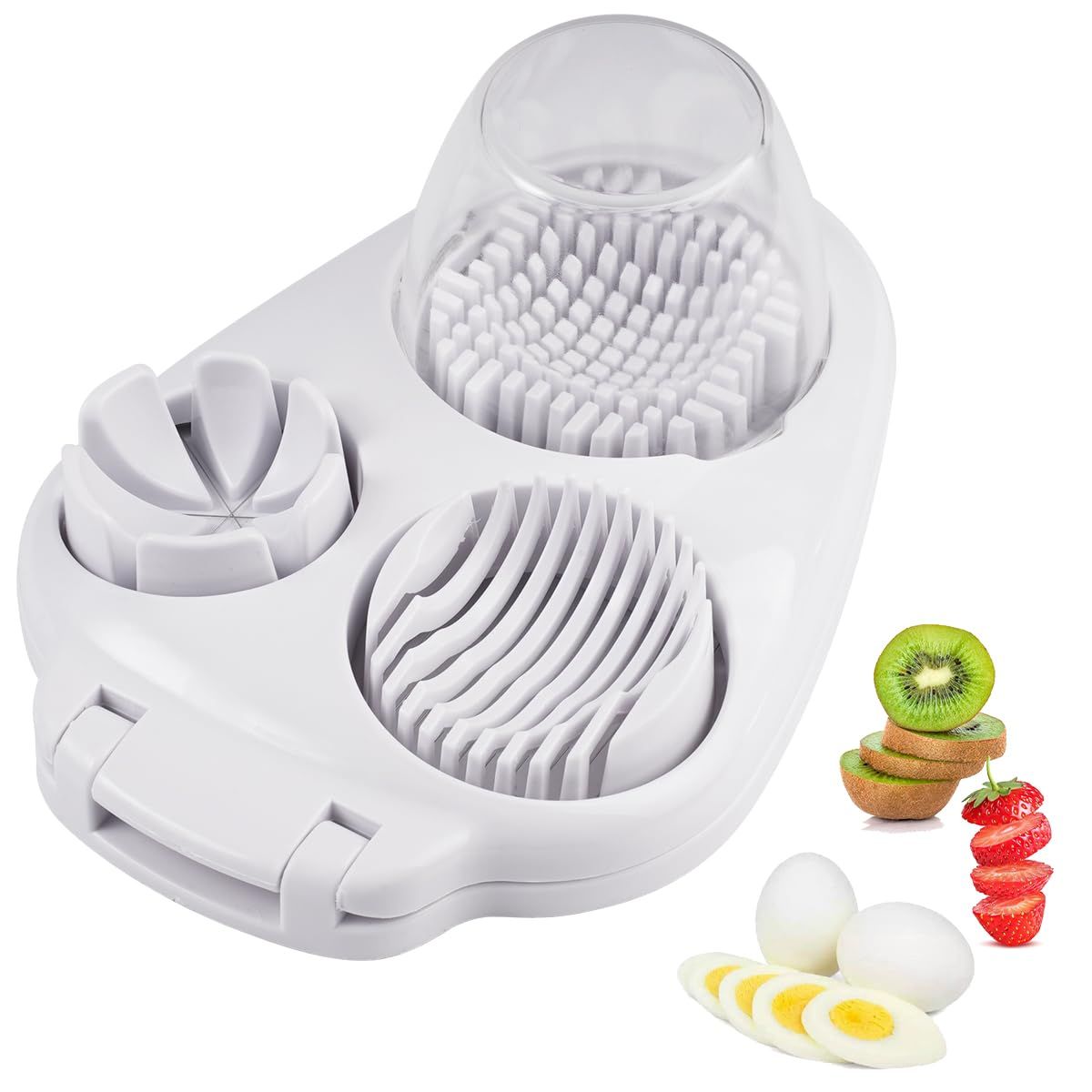 Egg Slicer for Hard Boiled Eggs - 3 Slice Modes Egg Cutter, Heavy Duty, Stainless Steel Dicer - Kitchen V1192-AZ-W-2603