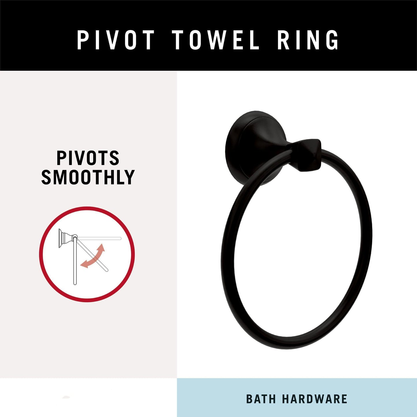 Modern Bathroom Hand Towel Ring, Bathroom Accessories Bath Towel Hanger for Kitchen,Matte V1192-AZ-W-2622