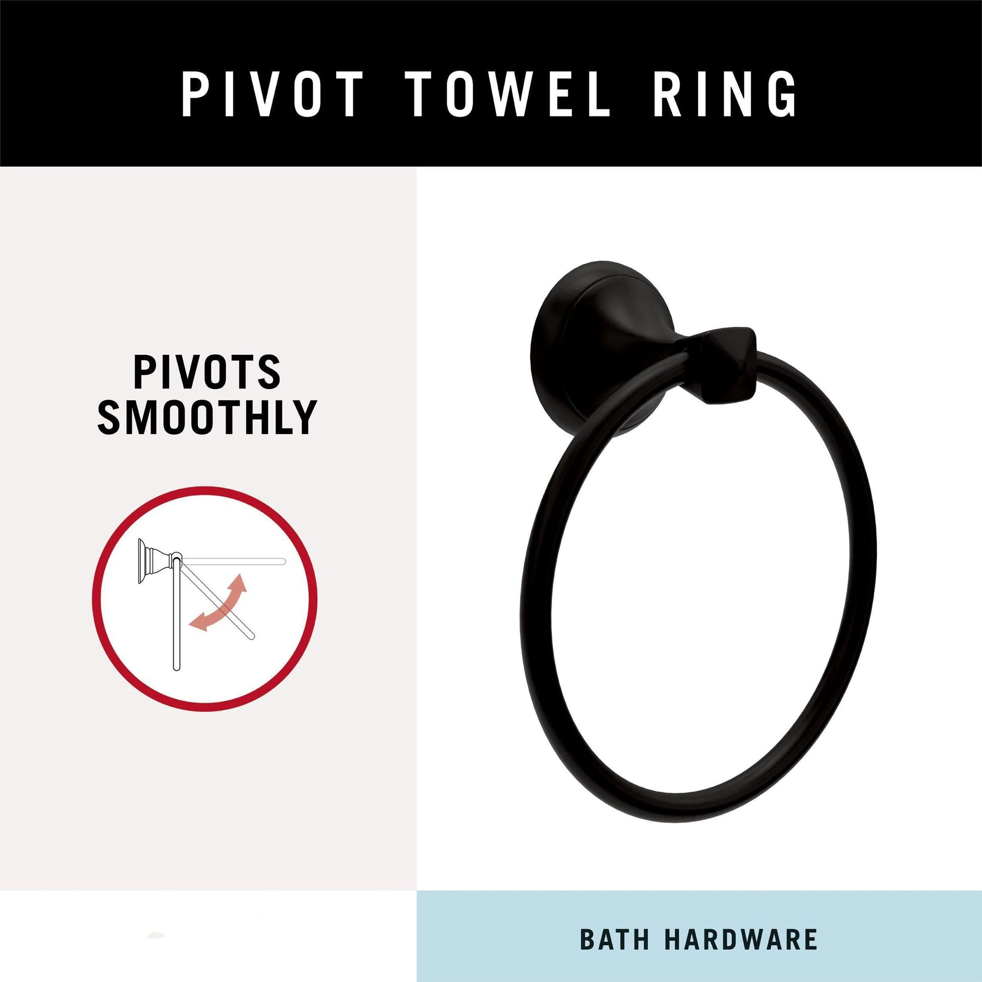 Modern Bathroom Hand Towel Ring, Bathroom Accessories Bath Towel Hanger for Kitchen,Matte V1192-AZ-W-2622