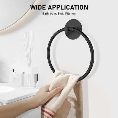 Modern Bathroom Hand Towel Ring, Bathroom Accessories Bath Towel Hanger for Kitchen,Matte V1192-AZ-W-2622