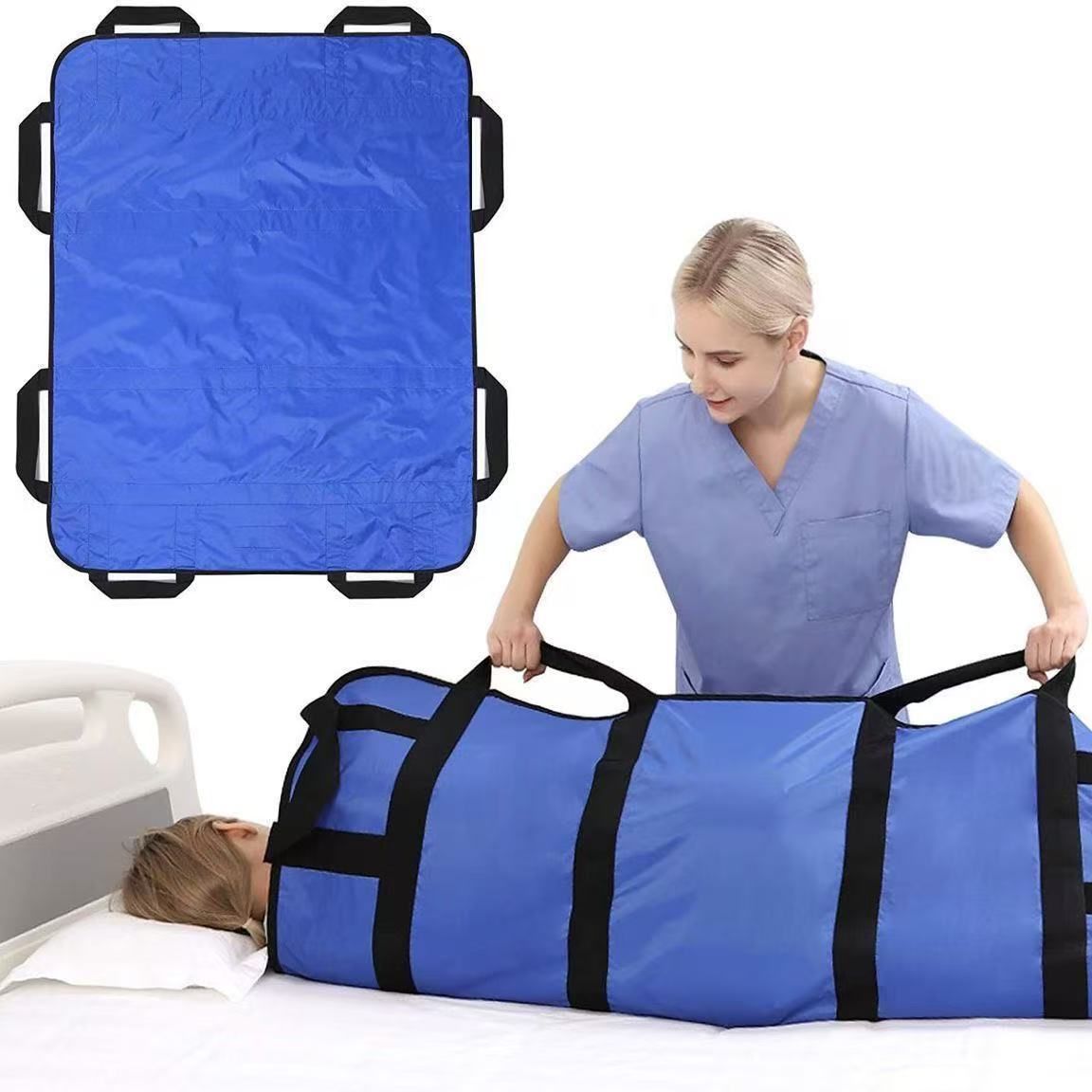 Multipurpose 48" x 40" Positioning Bed Pad with Reinforced Handles - Reusable & Washable Transfer Sheet for V1192-AZ-W-2627
