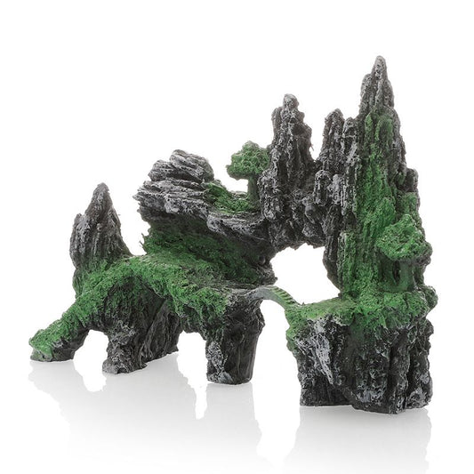 Large Fish Tank Decorations, Mountain View Aquarium Ornament with Tree House Cave Bridge Artificial Plastic V1192-AZ-W-2629