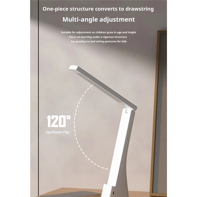 Powered Rechargeable Battery LED Desk Lamp, 3 Color Temperatures, Flip Open,Adjustable Angle, Phone Stand & V1192-AZ-W-2642