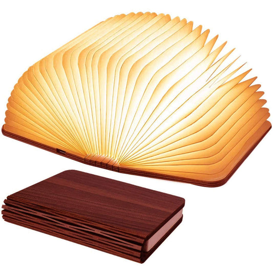 Wooden Book Lamp, Foldable Paper Books Light, Novelty Lighting 360 degrees Bookshaped Night Light, Paper V1192-AZ-W-2646