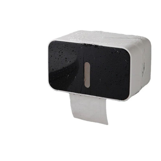 Outdoor Waterproof Toilet Paper Holder for Bathroom - Pet Proof Plastic Tissue Holder Dispenser Full Cover V1192-AZ-W-2649