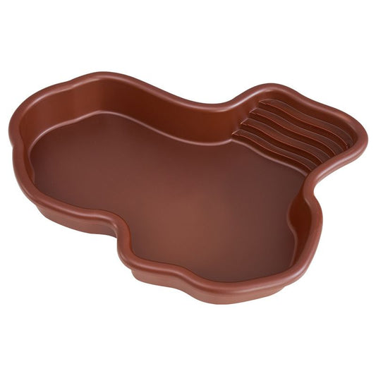 Extra Large Reptile Bathing Pool Reptile Feeding Dish Water Bowl with Ramp Aquarium Ornament for Gecko, V1192-AZ-W-2657