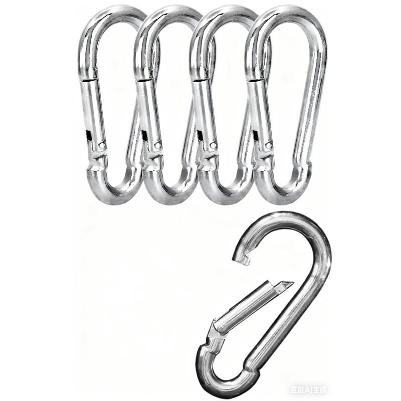 Carabiner Clip 5 Pack - Multipurpose Heavy Duty Snap Hooks - Large Clips for Keys Hook(silvery, 7.5*3.6cm) V1192-AZ-W-2661