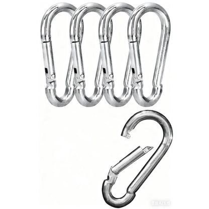 Carabiner Clip 5 Pack - Multipurpose Heavy Duty Snap Hooks - Large Clips for Keys Hook(silvery, 7.5*3.6cm) V1192-AZ-W-2661