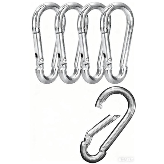 Carabiner Clip 5 Pack - Multipurpose Heavy Duty Snap Hooks - Large Clips for Keys Hook(silvery, 7.5*3.6cm) V1192-AZ-W-2661