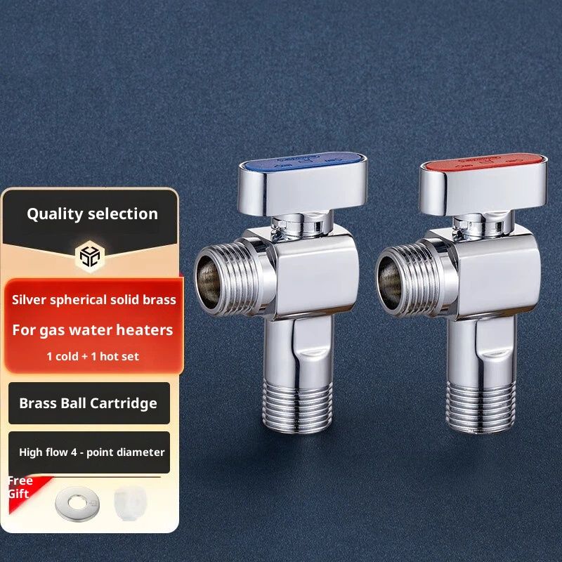 SUBMARINE Angle Stop Valve, Brass Material, 1/2'' Inlet and Outlet Caliber, 1/4 Turn Shut Off Valve, With V1192-AZ-W-2663