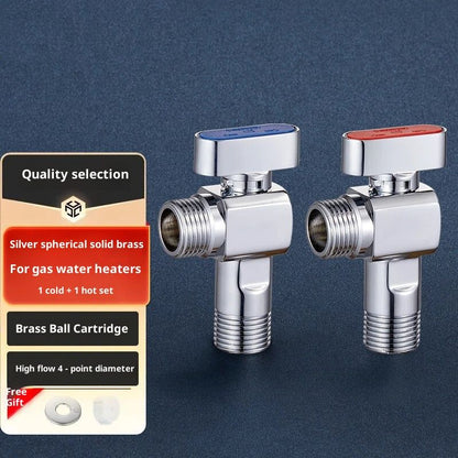 SUBMARINE Angle Stop Valve, Brass Material, 1/2'' Inlet and Outlet Caliber, 1/4 Turn Shut Off Valve, With V1192-AZ-W-2663