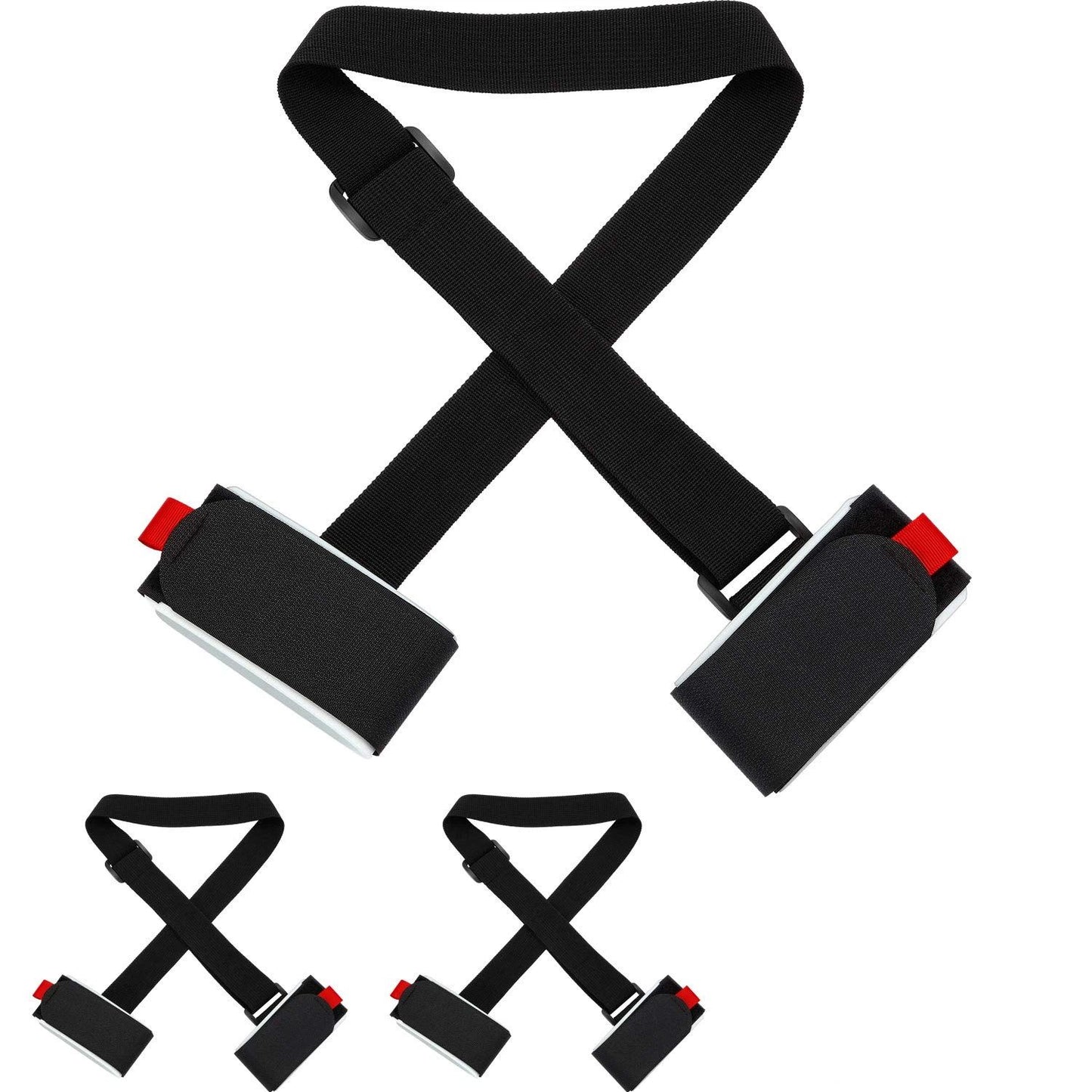 6 Pack Ski Carrier Straps Adjustable Shoulder with Cushioned Fastener Tape Strap Loop Strong for Adults V1192-AZ-W-2667