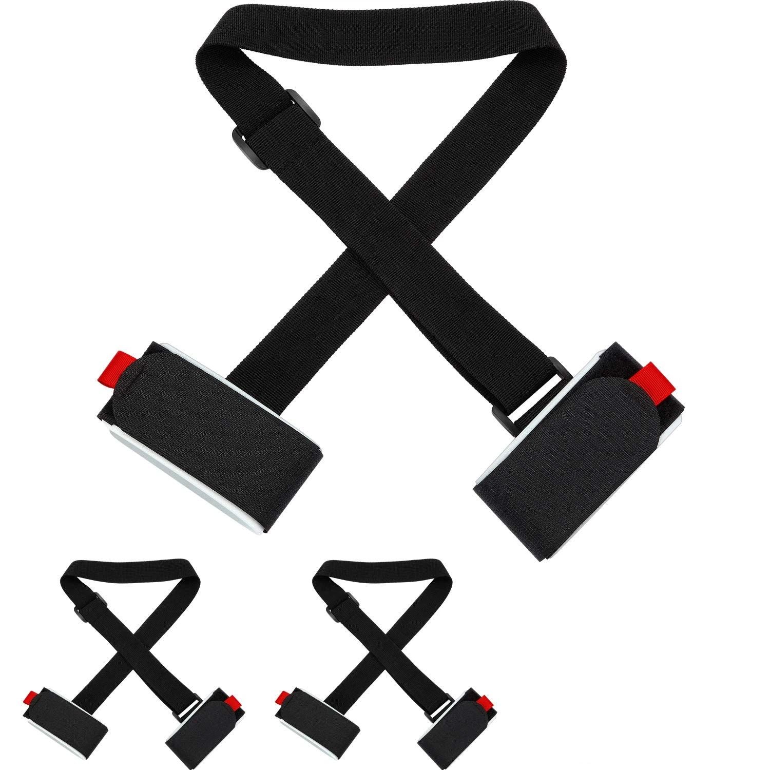 6 Pack Ski Carrier Straps Adjustable Shoulder with Cushioned Fastener Tape Strap Loop Strong for Adults V1192-AZ-W-2667