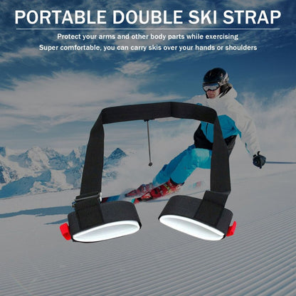 6 Pack Ski Carrier Straps Adjustable Shoulder with Cushioned Fastener Tape Strap Loop Strong for Adults V1192-AZ-W-2667
