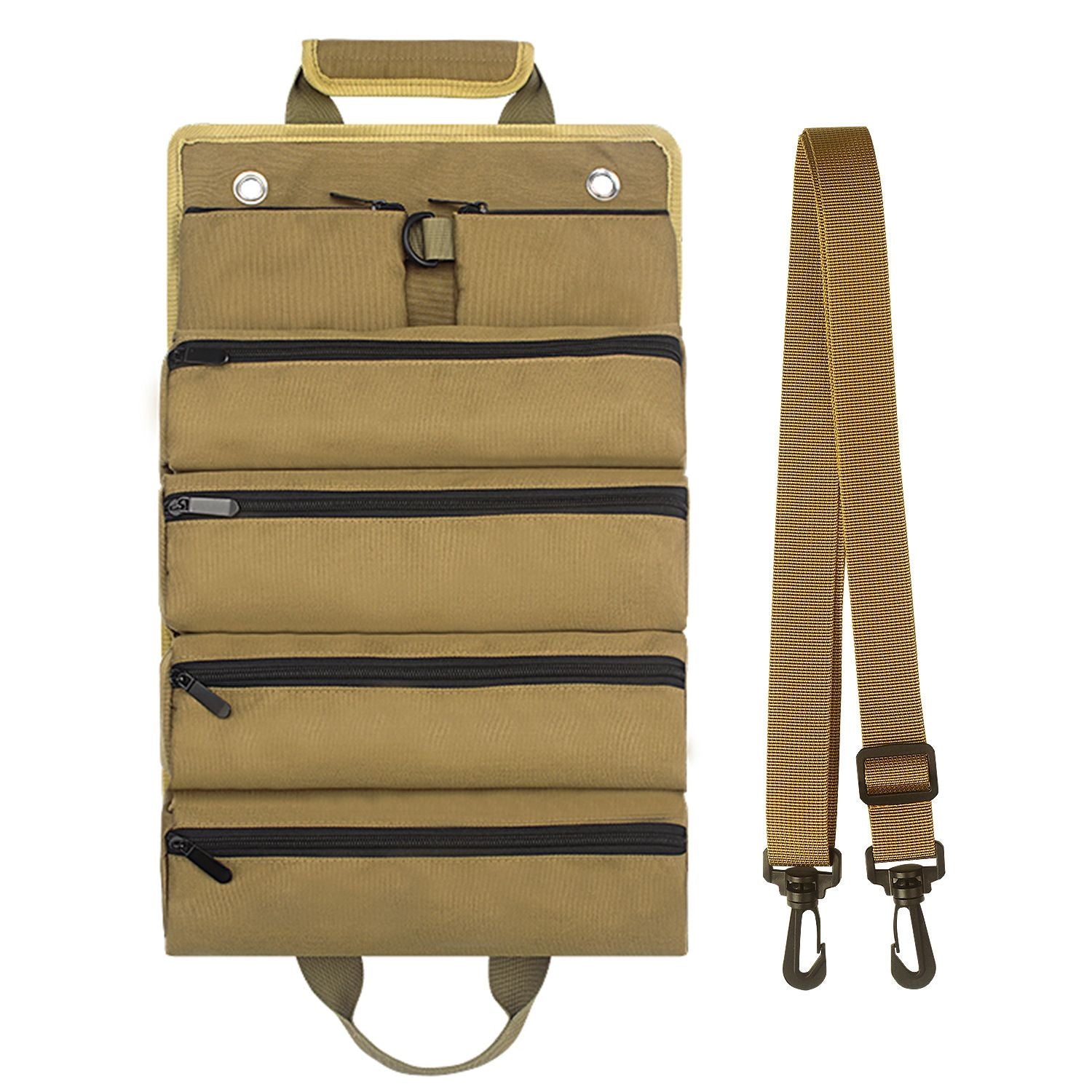 Heavy-Duty Oxford cloth Canvas Tool Roll, Tool Wrap Roll, Tool Roll Bag, Large Roll Up Tool Bag For Mechanics. V1192-AZ-W-2679