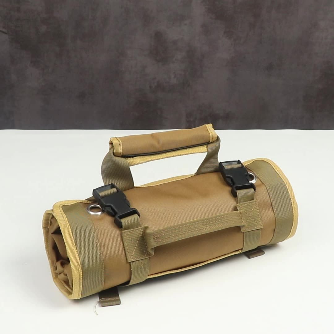 Heavy-Duty Oxford cloth Canvas Tool Roll, Tool Wrap Roll, Tool Roll Bag, Large Roll Up Tool Bag For Mechanics. V1192-AZ-W-2679