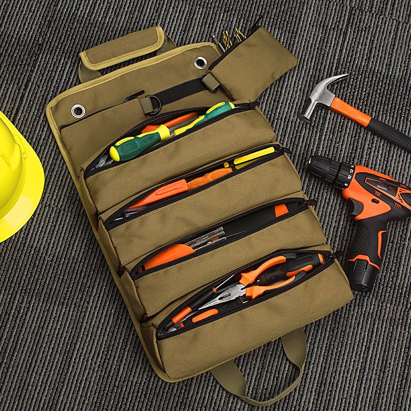 Heavy-Duty Oxford cloth Canvas Tool Roll, Tool Wrap Roll, Tool Roll Bag, Large Roll Up Tool Bag For Mechanics. V1192-AZ-W-2679