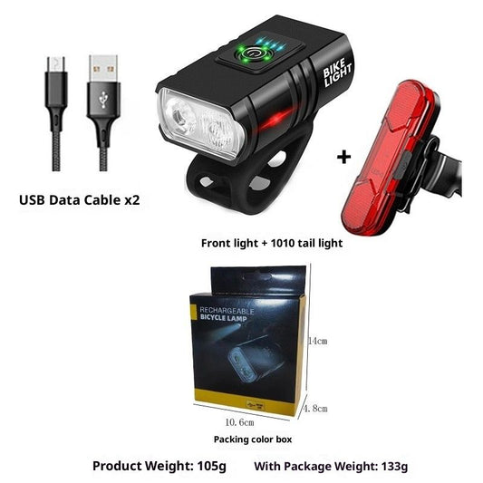 Bike Light, High Lumens Super Bright Bicycle Lite, USB Rechargeable Bike Headlight & Taillight Set, V1192-AZ-W-2685
