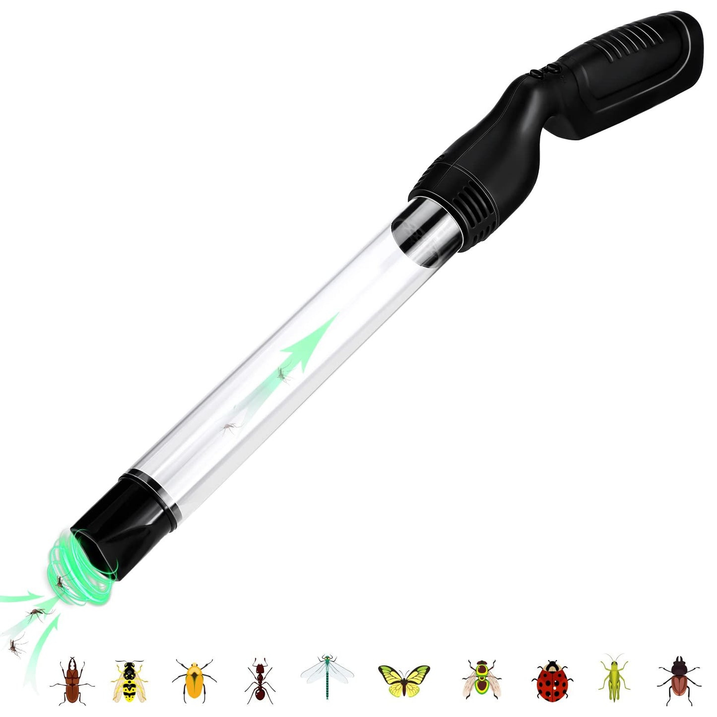Bug Vacuum Catcher for Adults and Kids with Long Nozzle, Battery Powered Sucker Tool for Spider Cockroach V1192-AZ-W-2689