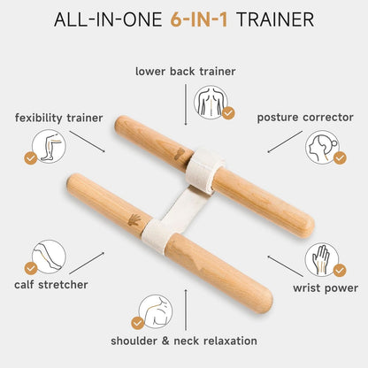 Stretching Tool - 2-in-1 Flexibility & Back Trainer | Daily Mobility & Pain Relief | Compact Stretch Aid for V1192-AZ-W-2690