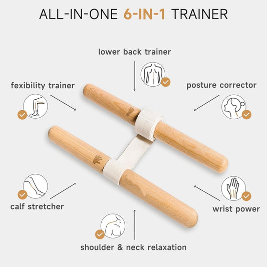 Stretching Tool - 2-in-1 Flexibility & Back Trainer | Daily Mobility & Pain Relief | Compact Stretch Aid for V1192-AZ-W-2690