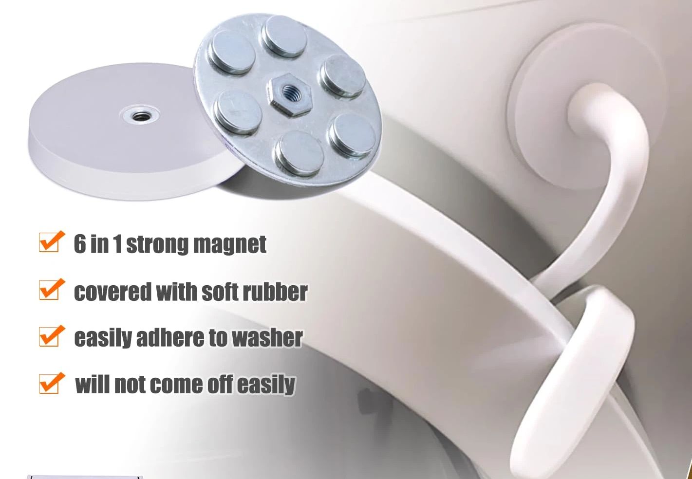 Front Load Washer Door Prop, Magnetic Flexible Washer and Dryer Door Support Keep Washer Drying Door Open to V1192-AZ-W-2700