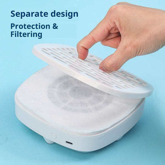 Nail Dust Collector, Cordless Dust Collector Nail Tech, Compact Powerful Nail Vacuum Fan Rechargeable Dust V1192-AZ-W-2703
