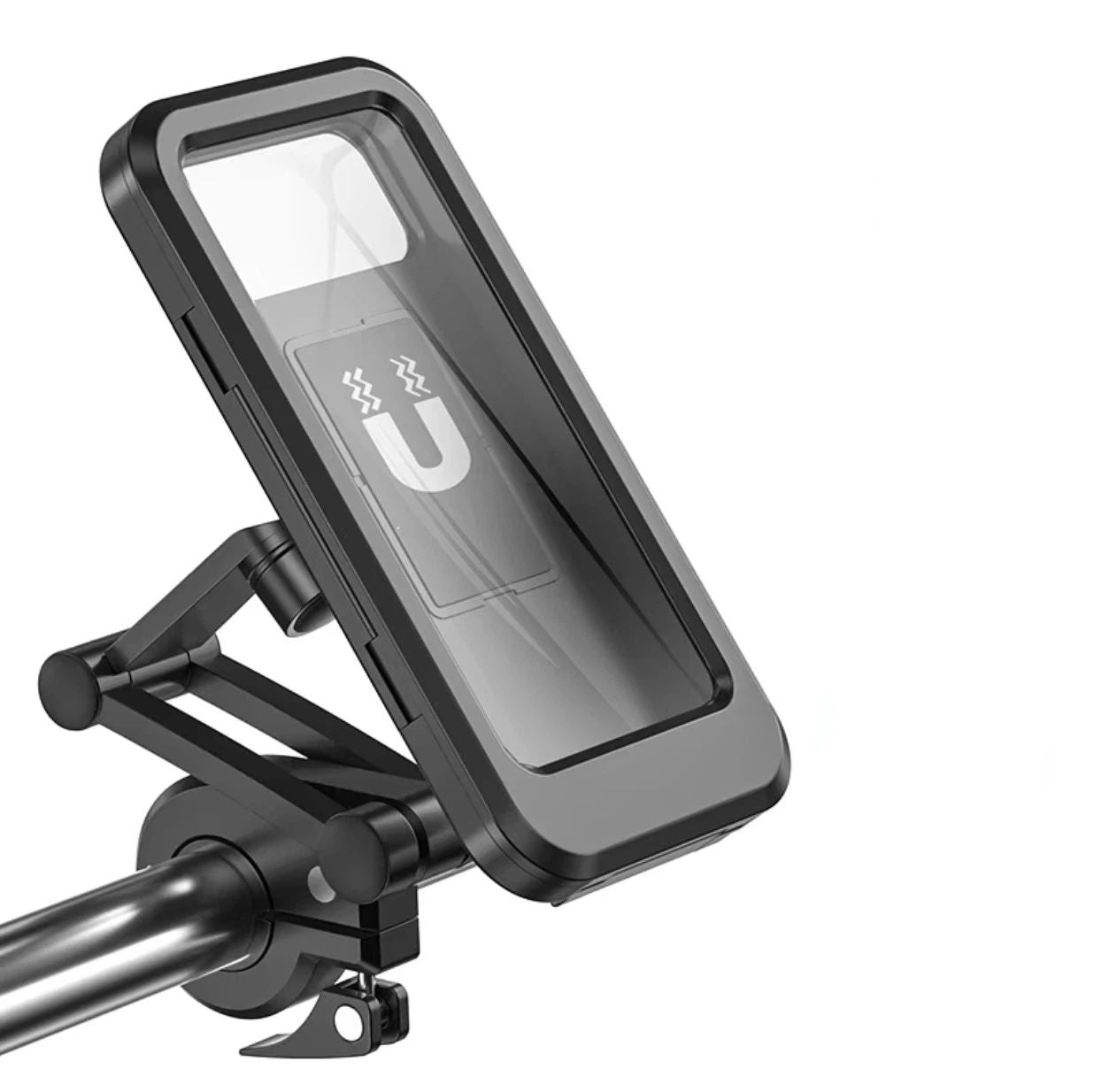 Phone Mount with Waterproof Protector, 360 Degree Adjustable Holder, Compatible with 7inch Roll Bar, Cell V1192-AZ-W-2707