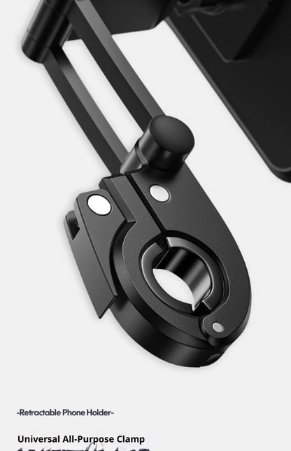 Phone Mount with Waterproof Protector, 360 Degree Adjustable Holder, Compatible with 7inch Roll Bar, Cell V1192-AZ-W-2707