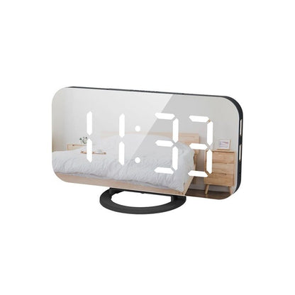 Digital Alarm Clock,6" Large LED Display Charger Ports | Auto Dimmer Mode | Easy Snooze Function, Modern V1192-AZ-W-2718