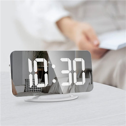 Digital Alarm Clock,6" Large LED Display Charger Ports | Auto Dimmer Mode | Easy Snooze Function, Modern V1192-AZ-W-2718