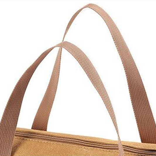 Tent Stakes Bag, Double Layer Tent Pole Pegs Storage Bag, Camping Accessories Large-Capacity Canvas Tool Bag V1192-AZ-W-2721