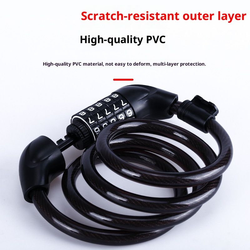 Bike Lock, Bike Locks Cable, High Security 5 Digit Resettable Combination Coiling Bicycle Lock, Heavy Duty V1192-AZ-W-2727