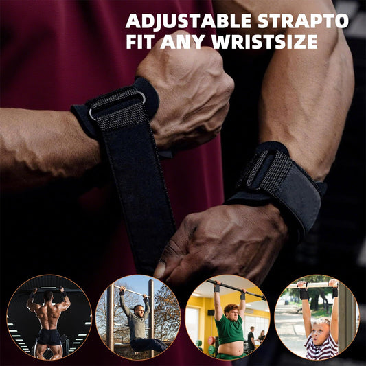 Weight Lifting Hooks (Pair), Wrist Strap Hooks for Weightlifting, Adjustable Men and Women Gym Lifting Straps V1192-AZ-W-2730