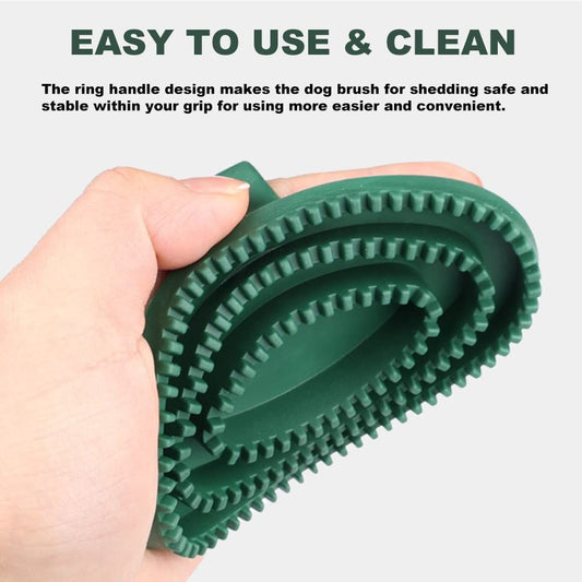 2pcs Soft Rubber Curry Comb Brush with Handle for Horses, Dogs, Cats Short Hair Medium Large Dogs Cats V1192-AZ-W-2732