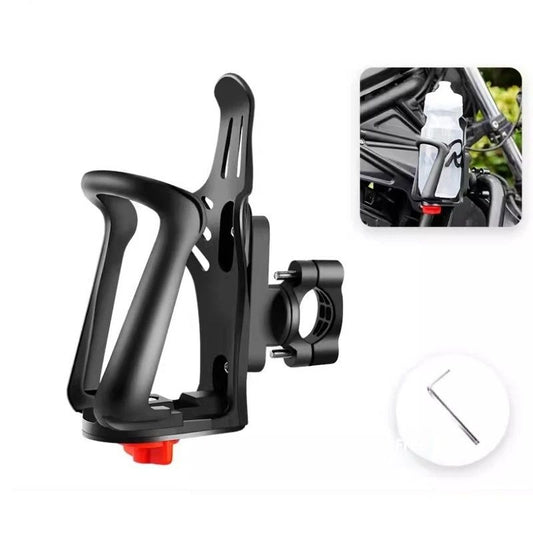 Bike Water Bottle Holder, Universal Motorcycle Drink Holder Fits Handlebar & Frame with Screw Tool, Bicycle V1192-AZ-W-2733