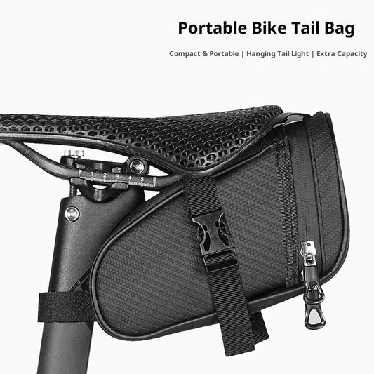 Bike Seat Bag, Water-resistant Bicycle Saddle Bag with Reflective Strap, Cycling Under Seat Pouch, Bike Seat V1192-AZ-W-2739