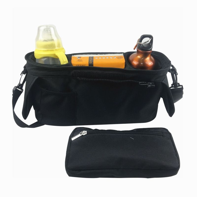 Universal Stroller Organizer with Insulated Cup Holder, Detachable Phone Bag, Shoulder Strap - Fits All V1192-AZ-W-2740
