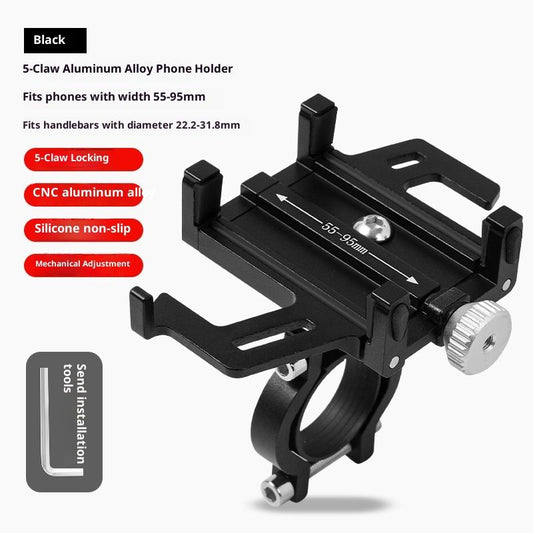 Bike Phone Mount Holder, Aluminum Motorcycle Phone Holder Mount with 360 degrees Rotation, Aluminum Alloy V1192-AZ-W-2741
