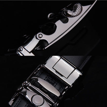 Men's Automatic Belt Leather Business Casual Style Slide belt, for men Slide Belt Strap Automatic Leather V1192-AZ-W-2745