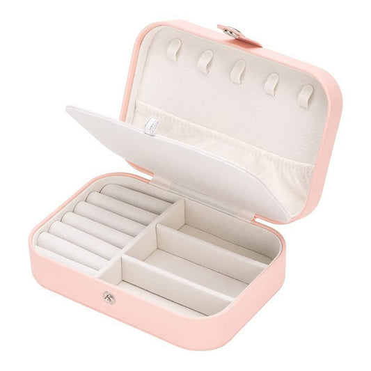Travel Jewelry Box, PU Leather Small Jewelry Organizer for Women Girls, Portable Mini Travel Case Display V1192-AZ-W-2747